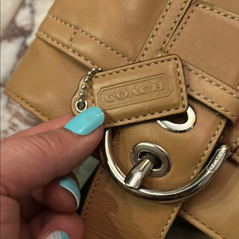Coach Tan Leather Tote Bag - Picture 8 of 13
